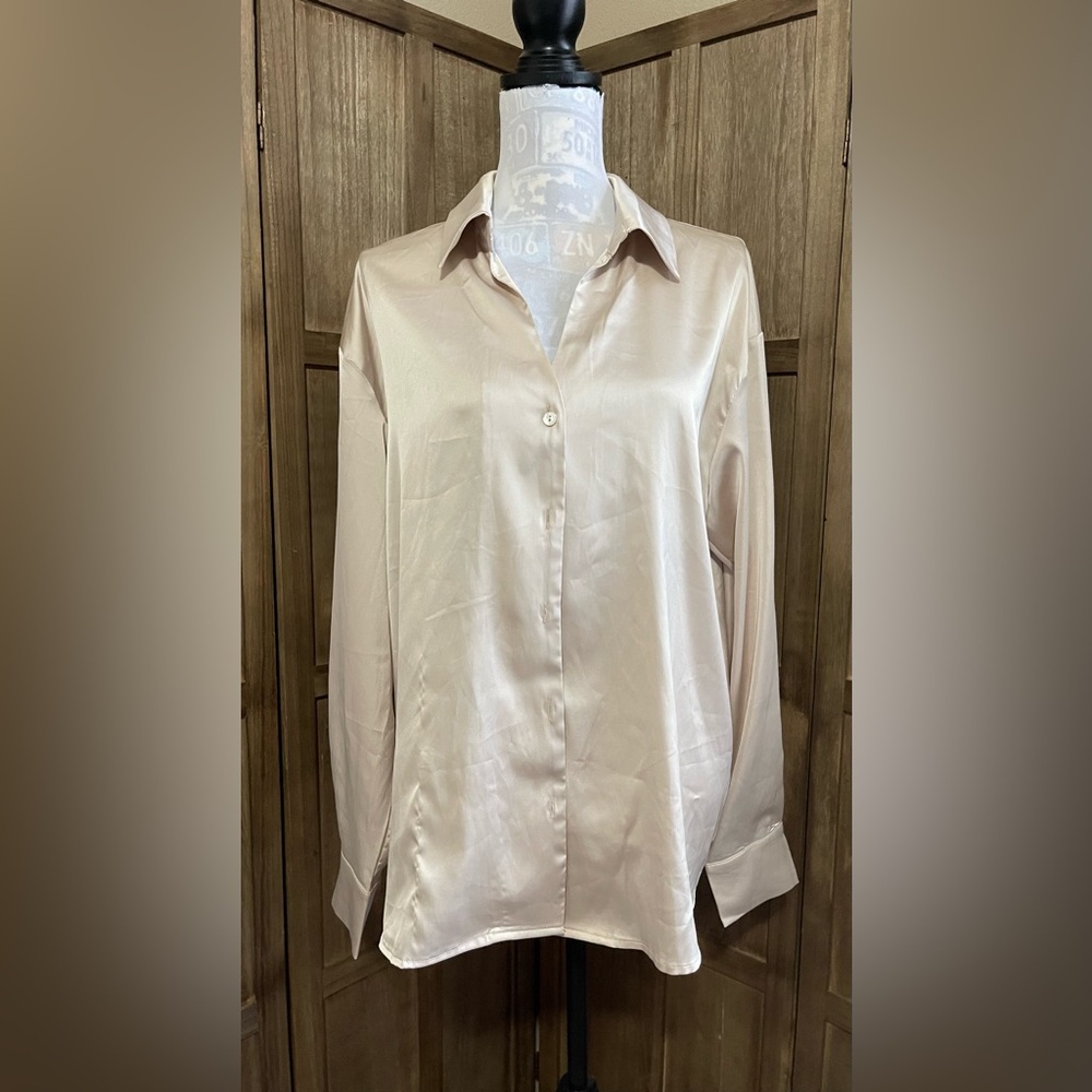 NWT BiBi Oversized Button Down Blouse.